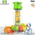 Botella de agua del infuser de la fruta de Tritan de BPA libre 750ml, botella de agua portátil de la infusión de plástico (HDP-0900)